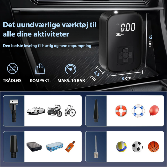 Elektrisk luftpumpe - pump hvad som helst op, hvor som helst!