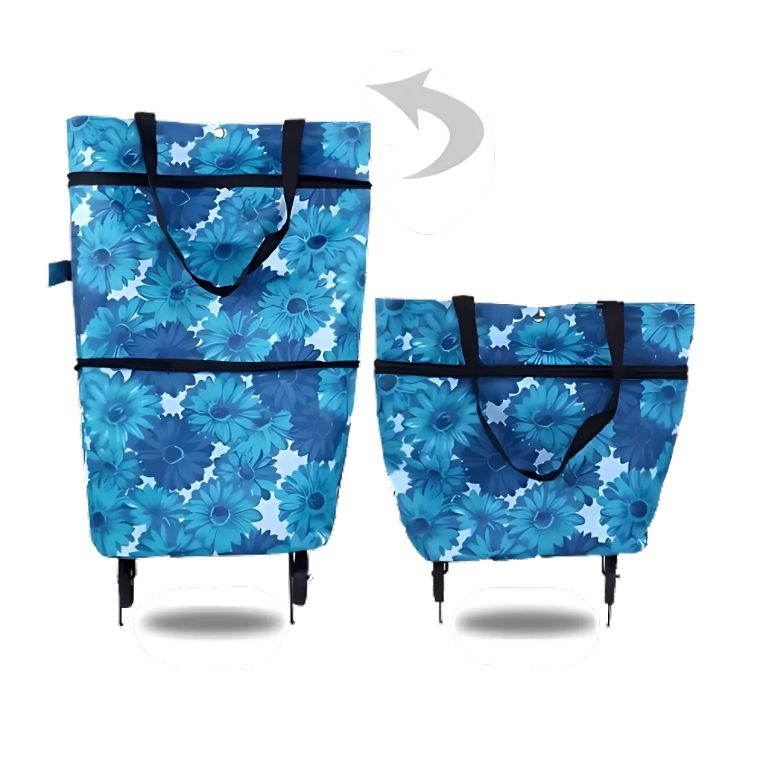 Icone™ GroceryBag: Stor inköpsväska med hopfällbara hjul