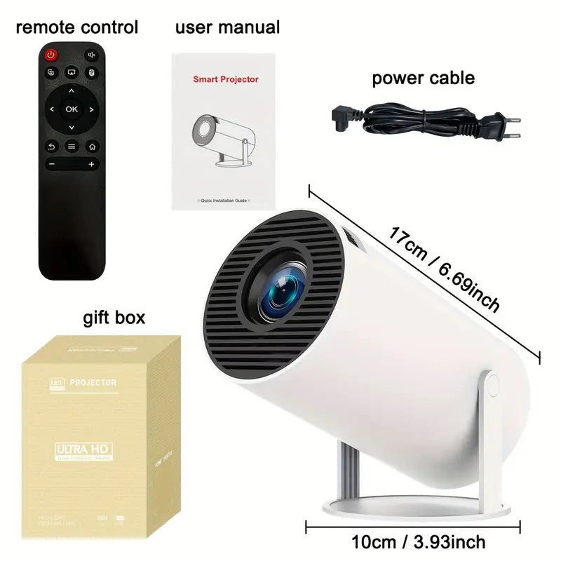 Smart Projektor 4K, WiFi & Bluetooth - Upp till 130” bioupplevelse