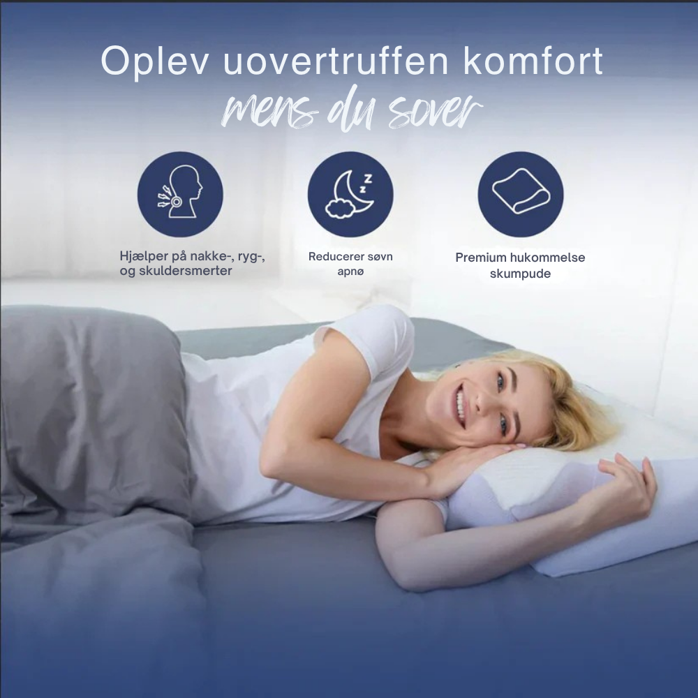 ErgoPillow™ | Sov bättre, vakna friskare – ergonomiskt stöd för nacke och rygg hela natten