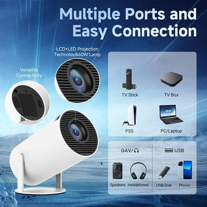 Smart Projektor 4K, WiFi & Bluetooth - Upp till 130” bioupplevelse