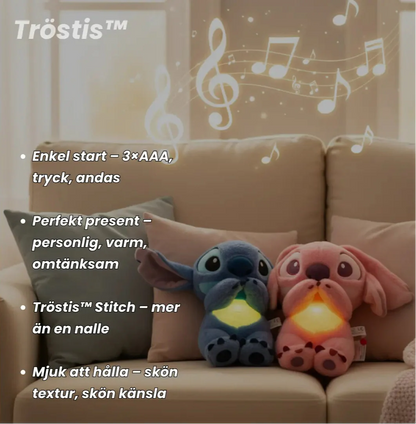 Tröstis® - Din Lugnande Stitch Dämpar stress och ångest med dess unika andingsteknologi och lugnade hjärtrytm.