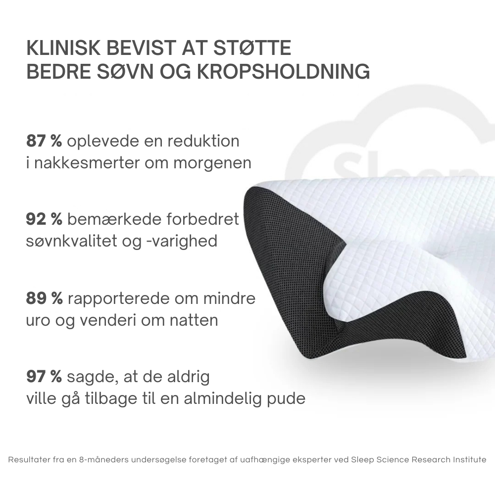 ErgoPillow™ | Sov bättre, vakna friskare – ergonomiskt stöd för nacke och rygg hela natten