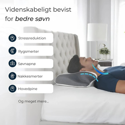 ErgoPillow™ | Sov bättre, vakna friskare – ergonomiskt stöd för nacke och rygg hela natten