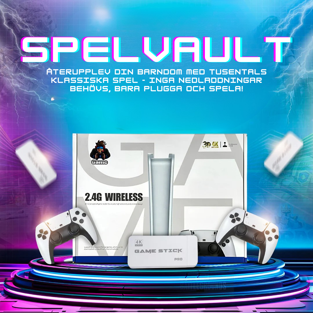 SpelVault™ Retro Dock V2 | Återupplev din barndom med tusentals klassiska spel - inga nedladdningar behövs, bara plugga och spela!