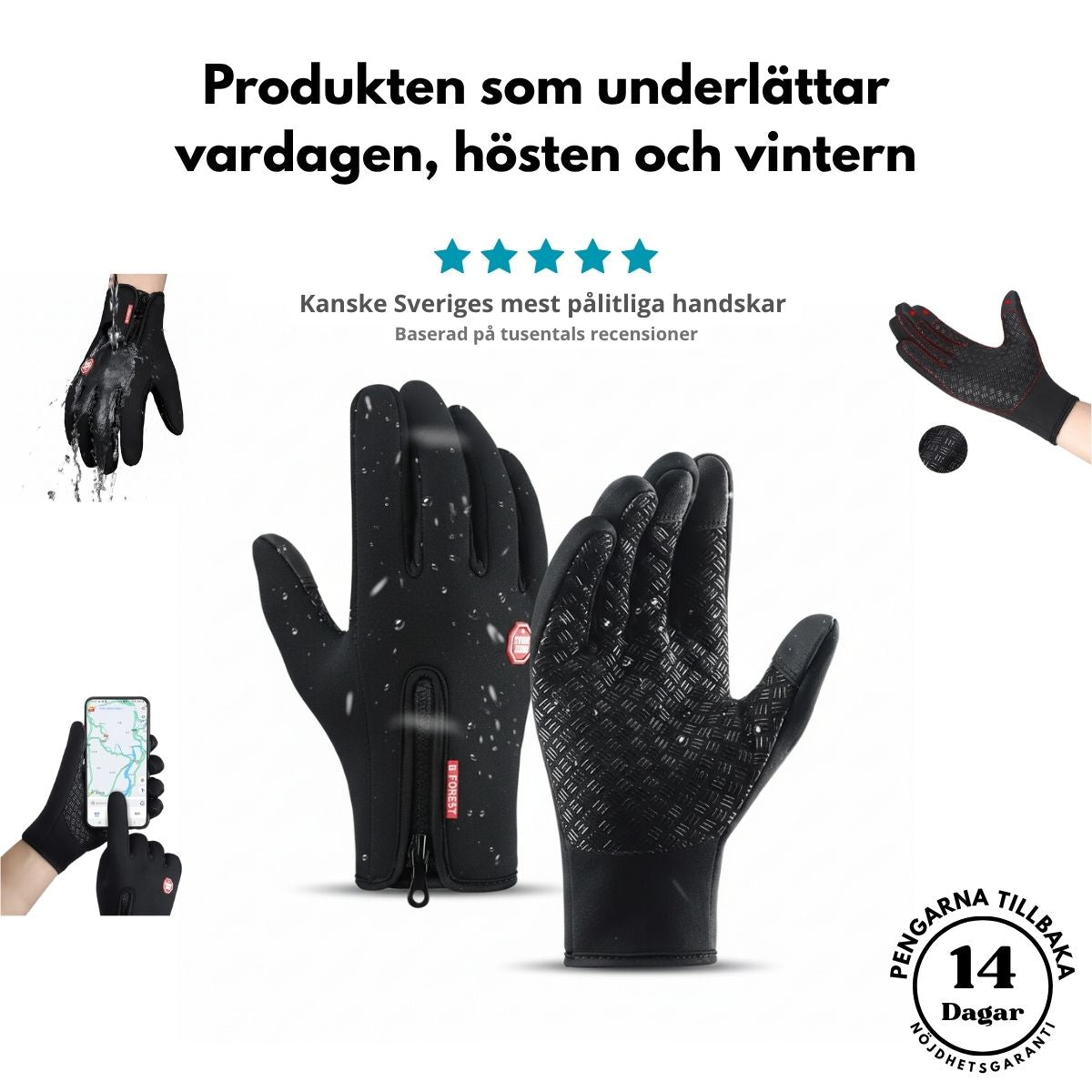Vinterkomfort™ – Vattentäta handskar med touchscreen-funktion
