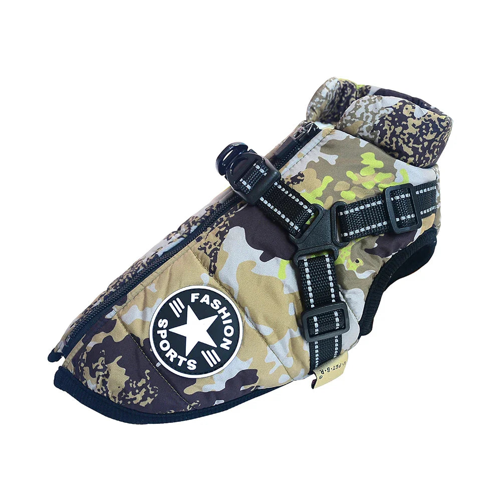 Vattentät vinterjacka med inbyggd sele