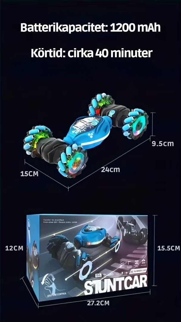 StormRacer DualControl – Stuntbil styrd med handen + fjärrkontroll
