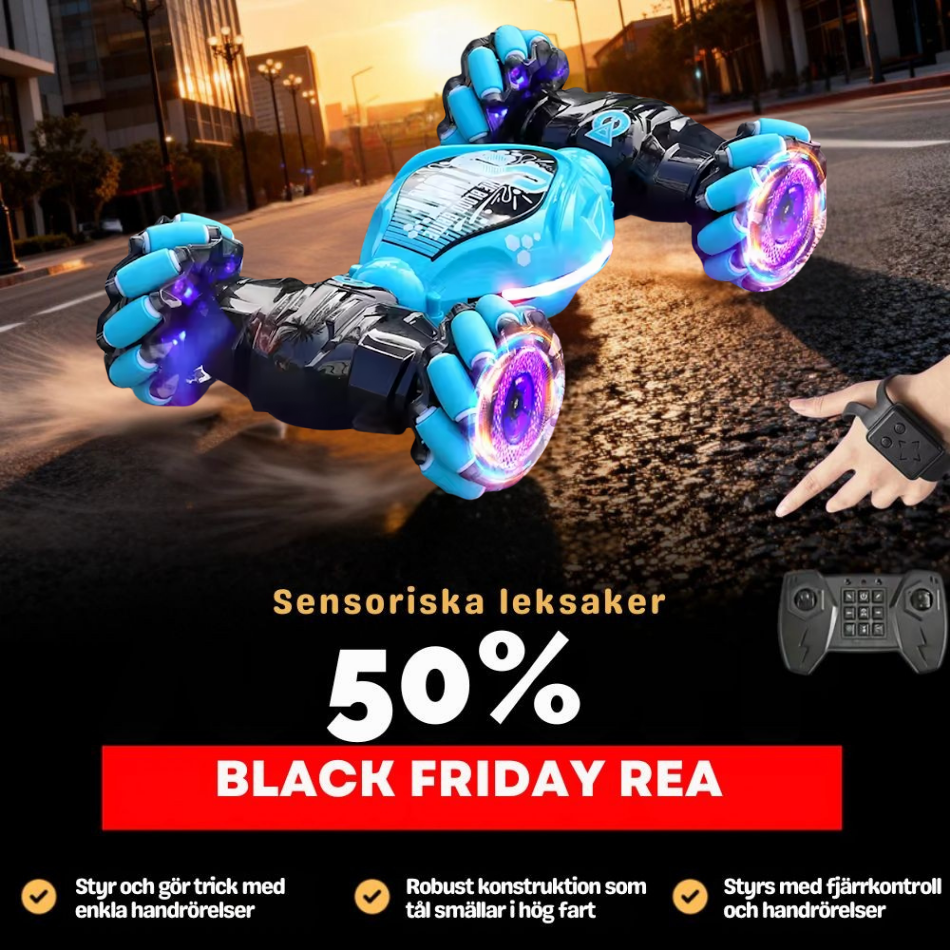 StormRacer DualControl – Stuntbil styrd med handen + fjärrkontroll