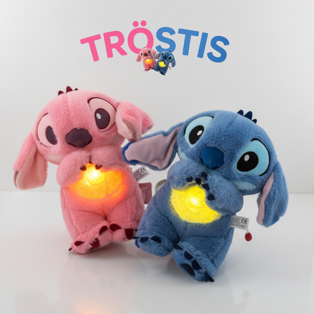 Tröstis® - Din Lugnande Stitch Dämpar stress och ångest med dess unika andingsteknologi och lugnade hjärtrytm.